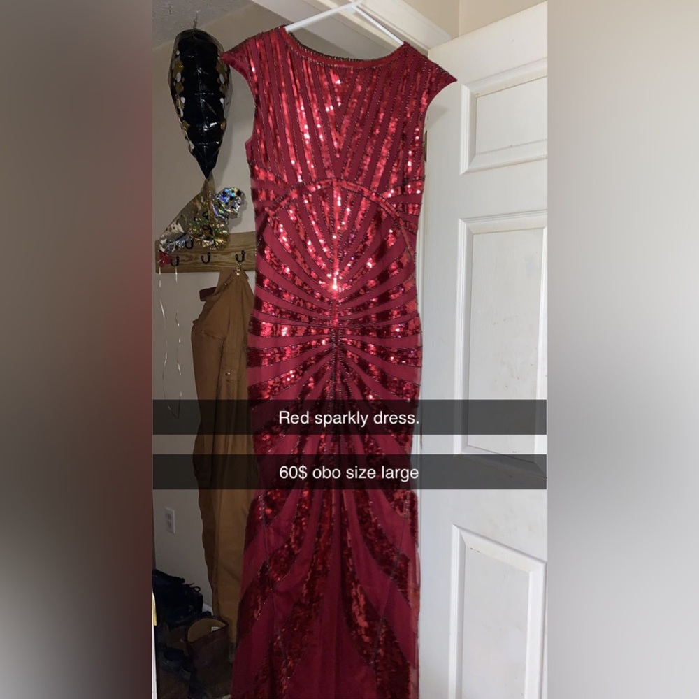 Red and black dress